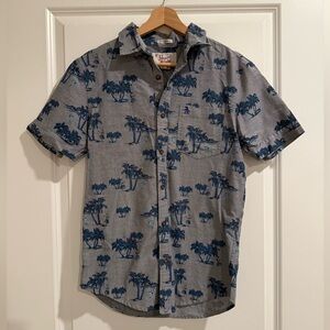 Short Sleeve Button-up with Palm Trees